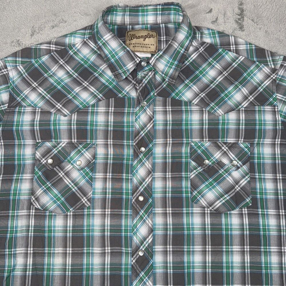 Vintage Wrangler Shirt Mens XXXL Pearl Snap Sawtooth Rockabilly Western Ranch